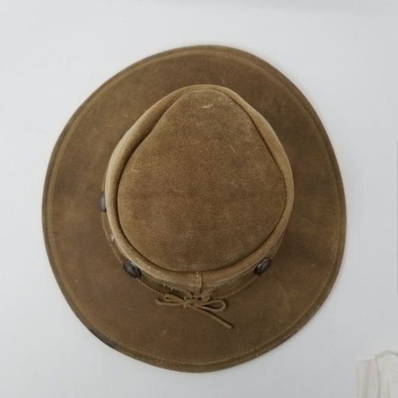 Minnetonka Buffalo Nickel Hat Tan Leather Boho - Picture 7 of 8